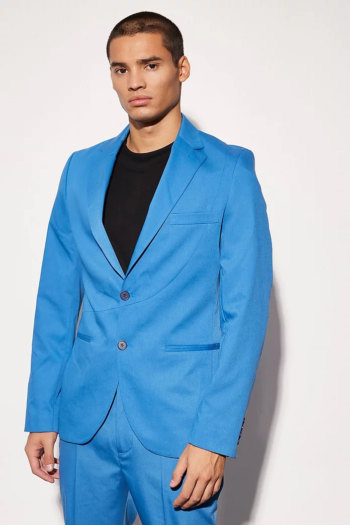 Slim Fit Curved Seam Detail Suit Jacket | boohooMAN USA Slim Fit Curved Seam Detail Suit Jacket | boohooMAN USA